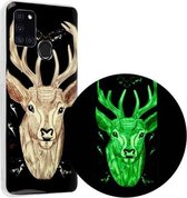 Voor Samsung Galaxy A21s Lichtgevende TPU mobiele telefoon beschermhoes (Deer Head)