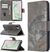 Voor Samsung Galaxy Note 10 Plus bijpassende kleur Krokodiltextuur Horizontale flip PU lederen tas met portemonnee & houder & kaartsleuven (grijs)