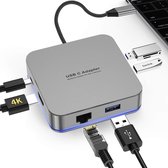 SBVR EV39 - USB C Hub - 6 poorten Adapter - HDMI (4K) - Ethernet - USB-A 3.0 - Geschikt voor MacBook Air / Pro, HP, Asus, Dell