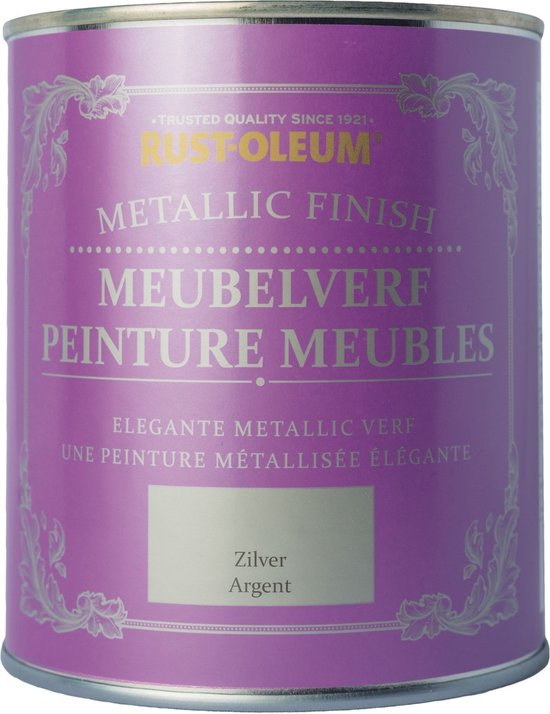 Rust-Oleum Meubelverf Metallic Zilver 125ml