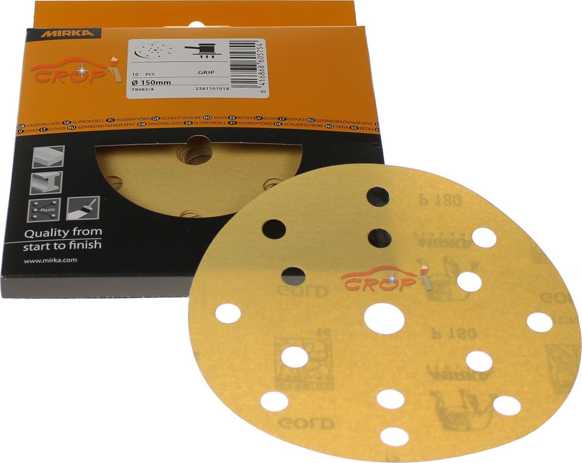 MIRKA Gold DECO Schuurschijven 125mm met 17 gaten *KLEINVERPAKKING* - P120