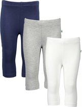 Blue Seven BIO BASIC CAPRI Legging 3 Pack Blauw, Wit, Grijs - Maat 104