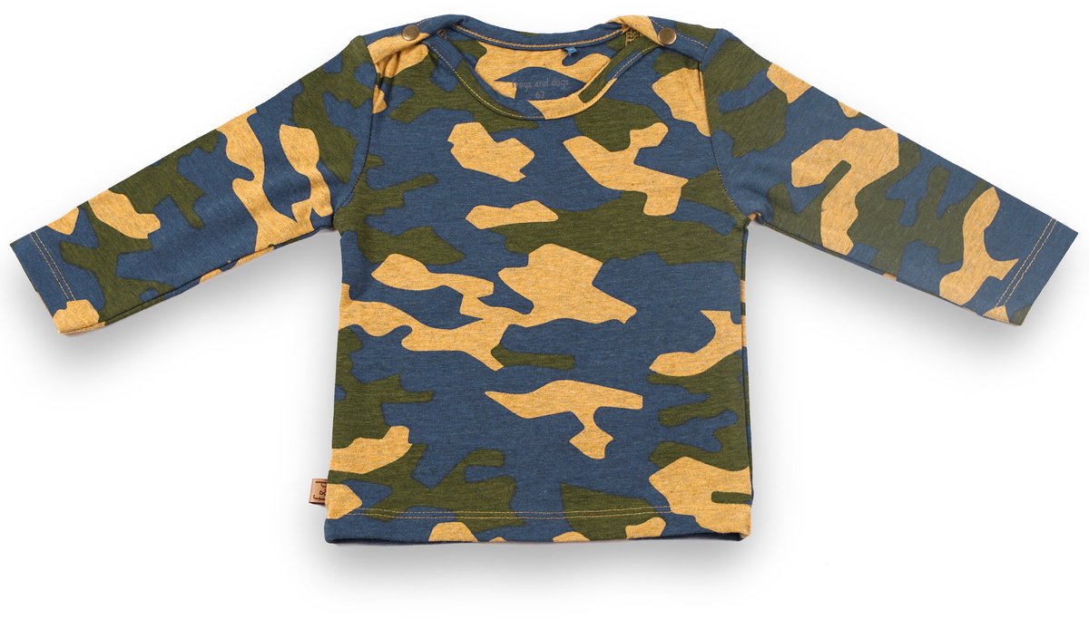 Frogs and Dogs - Shirt uflage Mini - Camouflage - Maat 80 - Jongens