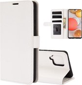 Samsung Galaxy A42 hoesje - MobyDefend Wallet Book Case (Sluiting Achterkant) - Wit - GSM Hoesje - Telefoonhoesje Geschikt Voor: Samsung Galaxy A42
