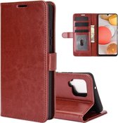 Samsung Galaxy A42 hoesje - MobyDefend Wallet Book Case (Sluiting Achterkant) - Bruin - GSM Hoesje - Telefoonhoesje Geschikt Voor: Samsung Galaxy A42