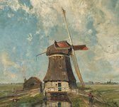 Een molen aan een poldervaart, Paul Gabriël - Fotobehang (in banen) - 450 x 260 cm