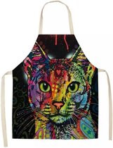 Schort - Keukenschort - Kookschort unisex - Ook leuk als cadeau - Schort met poes - Kookschort - Vandaag besteld is binnen 2 werkdagen in huis