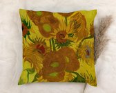 Buitenkussen, Zonnebloemen, Vincent van Gogh. Formaat is 50x50 cm [All weather] [Duurzaam] [Sierkussen]