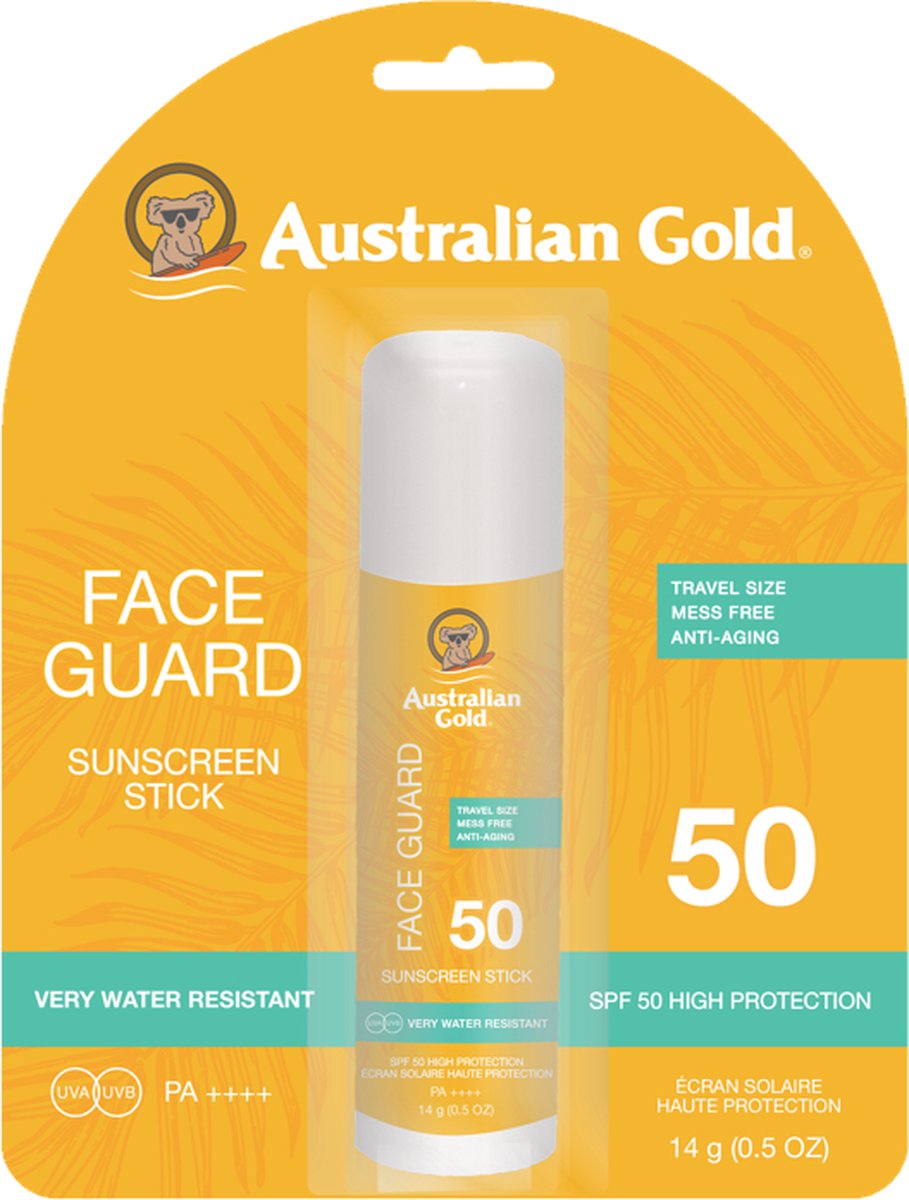 Australian Gold SPF 50 Face Guard Stick Zonnebrand 14 ml voor gezicht