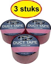IT'z Duct Tape 41- Pastel Roze 3 stuks  48 mm x 10m  |  tape - plakband - ducktape - ductape