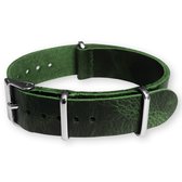 NATO Horlogeband Pull-Up Leer Groen 22mm