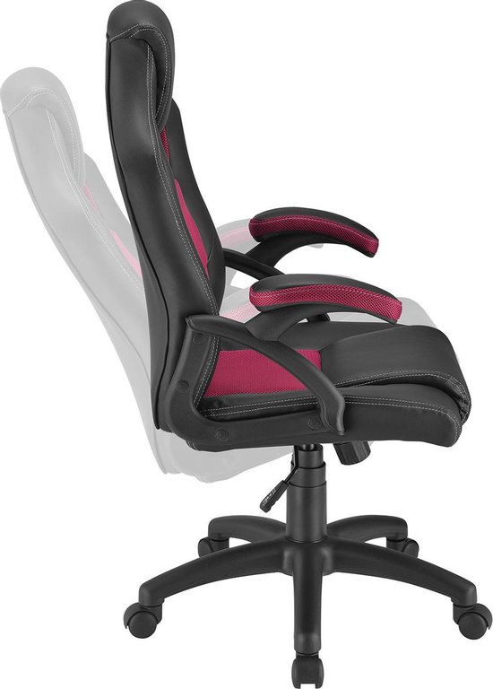 Chaise de bureau Racing Montréal - Bordeaux - Incl. dossier inclinable et accoudoirs rembourrés