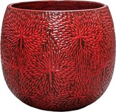 Pot Marly Deep Red ronde rode bloempot voor binnen en buiten 54x48 cm