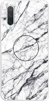 3D Marble Soft Silicone TPU Case Cover Bracket voor Xiaomi Mi CC9 (wit)