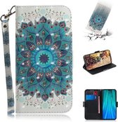 Voor Xiaomi Redmi Note 8 Pro 3D Gekleurde Tekening Horizontale Flip Lederen Case met Houder & Kaartsleuf & Portemonnee & Lanyard (Pauw Krans)