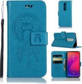 Windgong Uil Embossing Patroon Horizontale Flip Leren Case met Houder & Kaartsleuven & Portemonnee Voor Xiaomi Mi 9T Pro / Redmi K20 Pro / Mi 9T / Redmi K20 (Blauw)