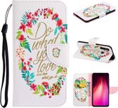 Voor Xiaomi Redmi Note 8 Gekleurd tekeningpatroon Horizontaal Flip TPU + PU lederen tas met houder & kaartsleuven & portemonnee & lanyard (Do What You Love)