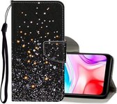 Voor Geschikt voor Xiaomi Redmi 8 Gekleurde tekening patroon Horizontale flip lederen tas met houder & kaartsleuven & portemonnee (zwarte ster)