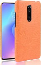 Schokbestendige krokodiltextuur pc + PU-hoes voor Xiaomi Redmi K20 / K20 Pro / Xiaomi Mi 9T / 9T Pro (oranje)