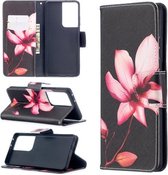 Voor Samsung Galaxy S30 Ultra Gekleurde Tekening Patroon Horizontale Flip Leren Case met Houder & Kaartsleuven & Portemonnee (Lotus)