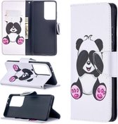 Voor Samsung Galaxy S30 Ultra Gekleurde Tekening Patroon Horizontale Flip Leren Case met Houder & Kaartsleuven & Portemonnee (Panda)