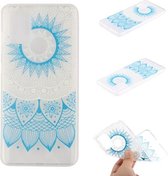 Voor Samsung Galaxy S20 FE gekleurde tekening patroon transparant TPU beschermhoes (blauwe bloem)