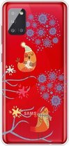 Voor Samsung Galaxy A71 Trendy Leuke Kerst Patroon Case Clear TPU Cover Telefoon Gevallen (Twee Sneeuwvlokken)