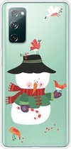 Voor Samsung Galaxy S20 FE Trendy Leuke Kerst Patroon Case Clear TPU Cover Telefoon Gevallen (Birdie Snowman)