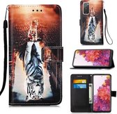 Voor Samsung Galaxy S20 FE 5G 3D Schilderen Horizontale Flip Leren Case met Houder & Kaartsleuf & Lanyard (Kat en Tijger)