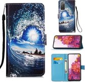 Voor Samsung Galaxy S20 FE 3D schilderij horizontale flip lederen tas met houder & kaartsleuf & lanyard (golven)