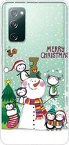 Voor Samsung Galaxy S20 FE Christmas Series Clear TPU beschermhoes (Penguin Family)