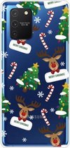 Voor Samsung Galaxy A91 / S10 Lite / M80s Christmas Series Clear TPU beschermhoes (Cane Deer)