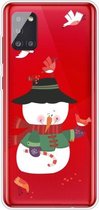 Voor Samsung Galaxy A51 Trendy Cute Christmas Patterned Case Clear TPU Cover Phone Cases (Birdie Snowman)