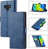 Voor Samsung Galaxy Note9 LC.IMEEK Sterk magnetisme Ultradunne horizontale flip schokbestendige matte TPU + PU lederen tas met houder & kaartsleuven & portemonnee (blauw)