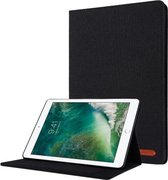 Horizontale flip TPU + stof PU lederen beschermhoes met naamkaartclip voor iPad 10.2 / 10.2 (2020) (zwart)