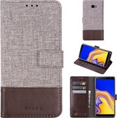 Voor Galaxy J4 Plus MUXMA MX102 Horizontale flip canvas lederen tas met standaard & kaartsleuf & portemonnee-functie (bruin)