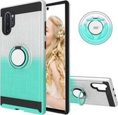 Voor Galaxy Note 10+ 2 in 1 pc + TPU beschermhoes met 360 graden roterende ringhouder (mintgroen)