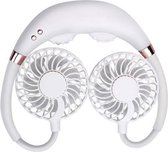 Luie draagbare vouwmassage Sport Mini hangende nek USB-oplaadventilator (wit)