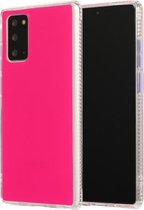 Voor Samsung Galaxy Note 20 TPU + acryl anti-val spiegel telefoon beschermhoes (rose rood)
