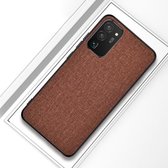 Voor Samsung Galaxy S20 FE schokbestendige stoffen beschermhoes (bruin)