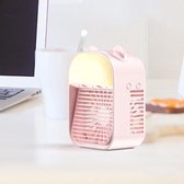 Huishoudelijke mini-bevochtigingsventilator Draagbare USB watergekoelde airconditioningventilator (beer oor-roze)