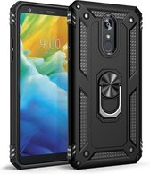 Armor Shockproof TPU + PC beschermhoes voor LG Stylo 5, met 360 graden rotatiehouder (zwart)