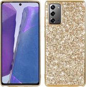 Voor Samsung Galaxy Note20 Ultra Glitter poeder schokbestendig TPU beschermhoes (gouden)