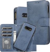 Voor Samsung Galaxy S10e Retro 2 in 1 Afneembare Magnetische Horizontale Flip TPU + PU Leren Case met Houder & Kaartsleuven & Fotolijst & Portemonnee (Donkerblauw)