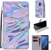 Voor Samsung Galaxy A8 2018 Gekleurde tekening Cross Texture Horizontale Flip PU lederen tas met houder & kaartsleuven & portemonnee & lanyard (fluorescerend waterpatroon)