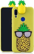 Voor Xiaomi Redmi 7 3D Cartoon patroon schokbestendig TPU beschermhoes (grote ananas)