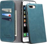 PU + TPU horizontale flip lederen hoes met houder en kaartsleuven en portemonnee voor iPhone 7 Plus / 8 Plus (groen)