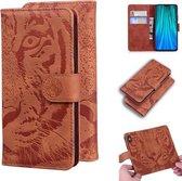 Voor Xiaomi Redmi Note 8 Pro Tiger Embossing Pattern Horizontale Flip lederen tas met houder & kaartsleuven & portemonnee (bruin)