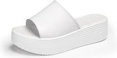 Lichtgewicht antislip Slijtvaste minimalistische Casual sandalen met dikke zolen Slippers voor dames (kleur: wit Maat: 35)