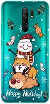 Voor Xiaomi Redmi 9 Christmas-serie Transparante TPU-beschermhoes (gestapelde pop)